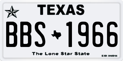 TX license plate BBS1966