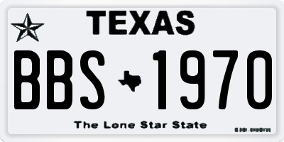 TX license plate BBS1970