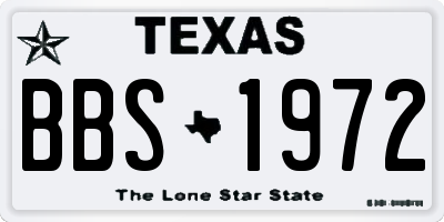 TX license plate BBS1972