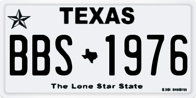 TX license plate BBS1976