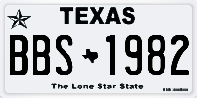 TX license plate BBS1982