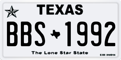 TX license plate BBS1992