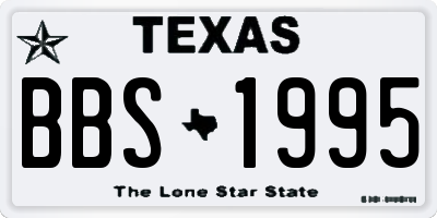TX license plate BBS1995