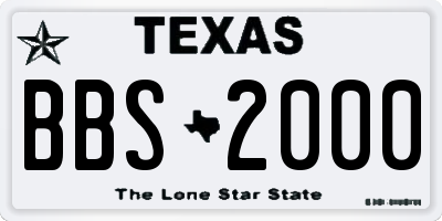 TX license plate BBS2000
