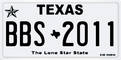 TX license plate BBS2011