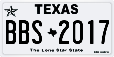 TX license plate BBS2017