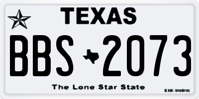 TX license plate BBS2073
