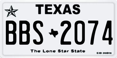 TX license plate BBS2074