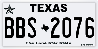 TX license plate BBS2076