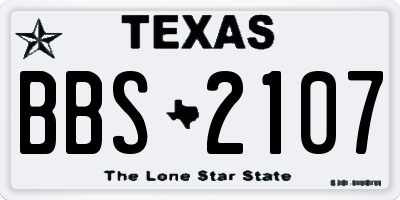 TX license plate BBS2107