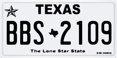 TX license plate BBS2109