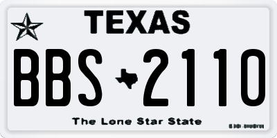 TX license plate BBS2110