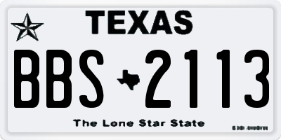 TX license plate BBS2113