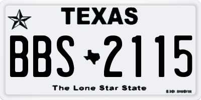 TX license plate BBS2115