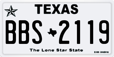TX license plate BBS2119