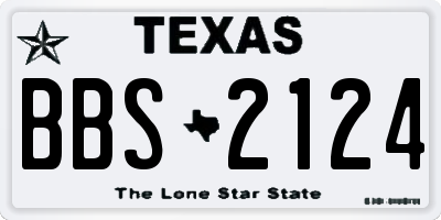 TX license plate BBS2124