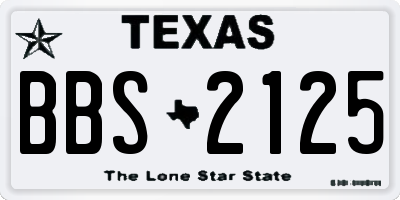 TX license plate BBS2125