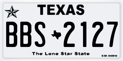 TX license plate BBS2127