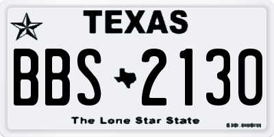 TX license plate BBS2130