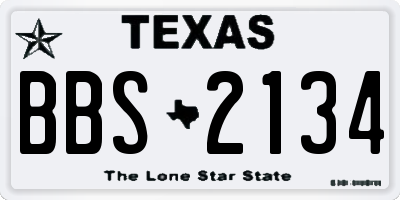 TX license plate BBS2134