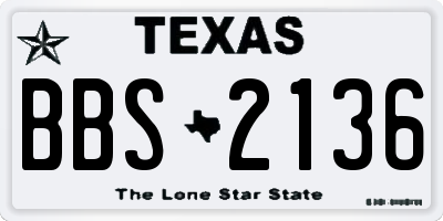 TX license plate BBS2136