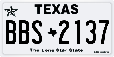 TX license plate BBS2137