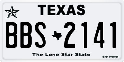 TX license plate BBS2141