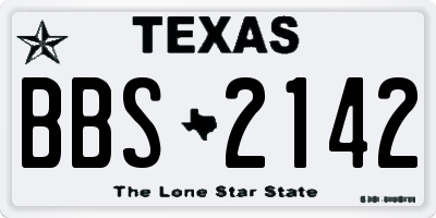 TX license plate BBS2142