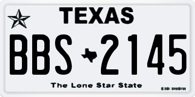 TX license plate BBS2145