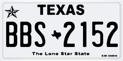 TX license plate BBS2152