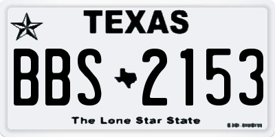 TX license plate BBS2153