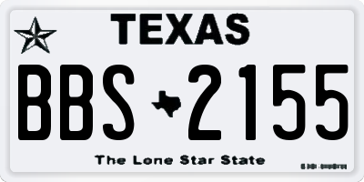 TX license plate BBS2155