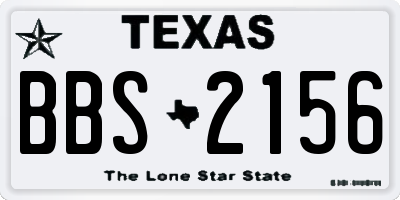 TX license plate BBS2156