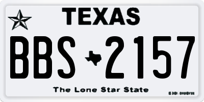 TX license plate BBS2157