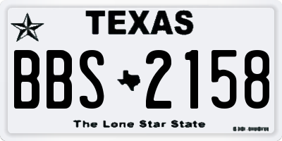 TX license plate BBS2158
