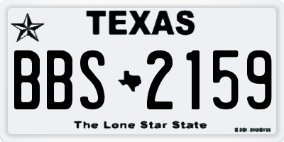 TX license plate BBS2159