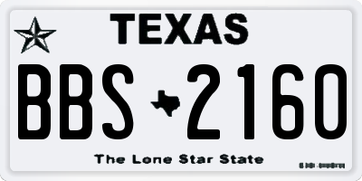 TX license plate BBS2160