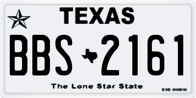 TX license plate BBS2161