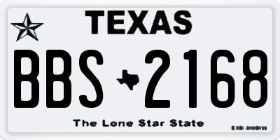 TX license plate BBS2168
