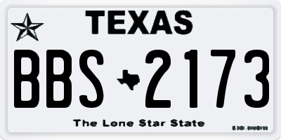 TX license plate BBS2173