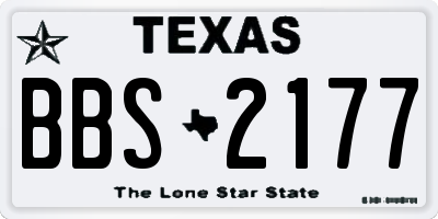 TX license plate BBS2177
