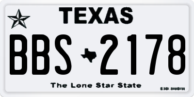 TX license plate BBS2178