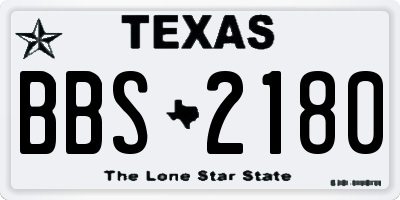 TX license plate BBS2180