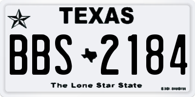 TX license plate BBS2184