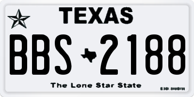 TX license plate BBS2188