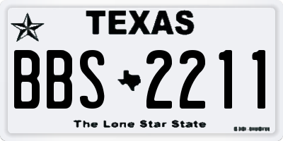 TX license plate BBS2211