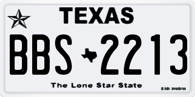 TX license plate BBS2213