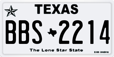TX license plate BBS2214