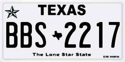 TX license plate BBS2217