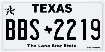 TX license plate BBS2219